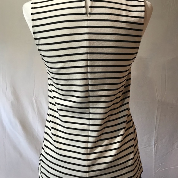 J. Crew Jewel Neckline Black & White Striped Tank - Picture 4 of 7